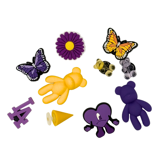 Pack 10 Pins pour Clogs - Purple and Yellow