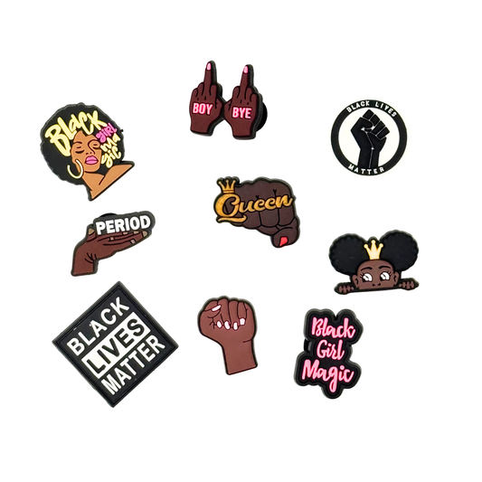 Pack 9 Pin's pour Clogs - BLM Girl