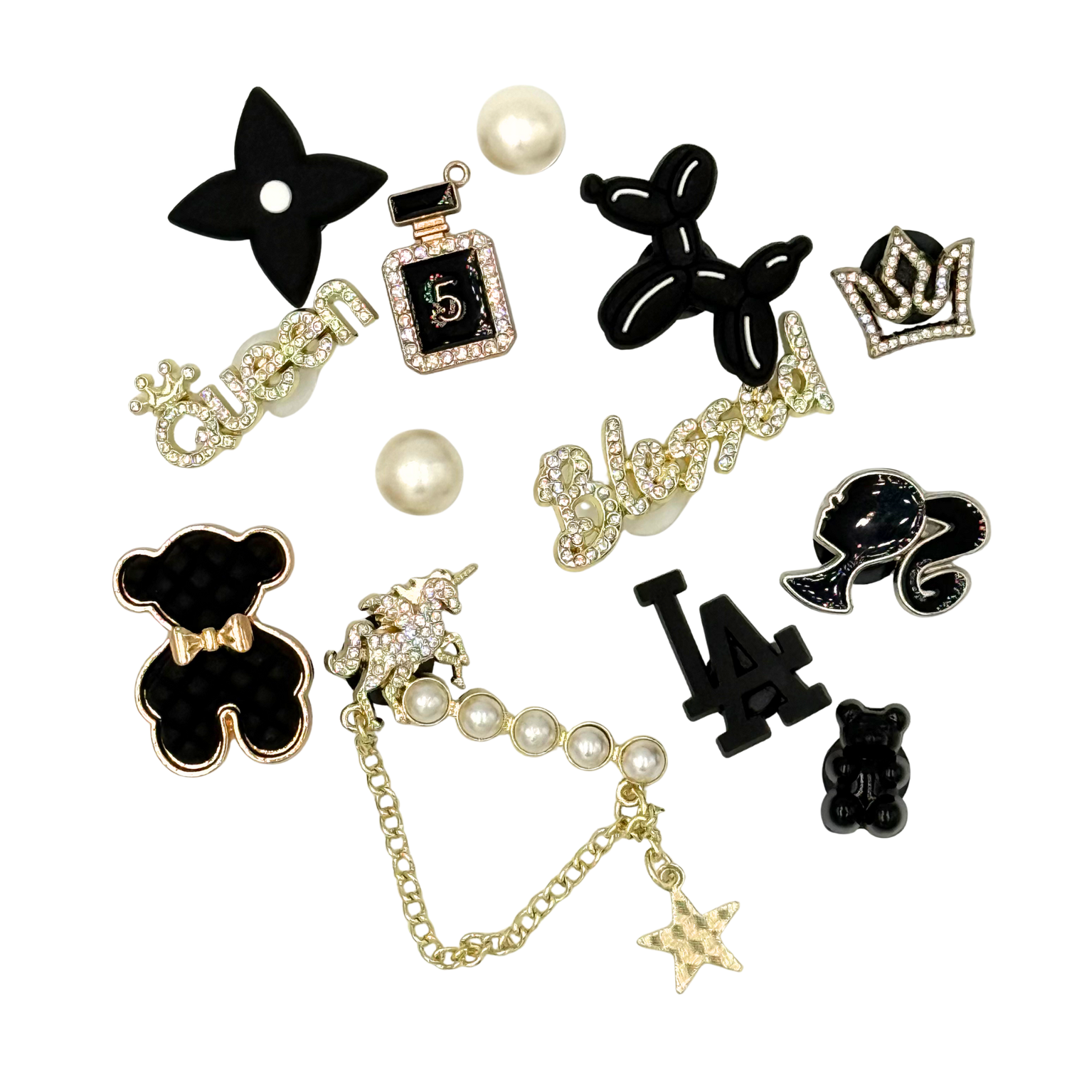 Pack 13 Pin's pour Clogs - Black & Gold